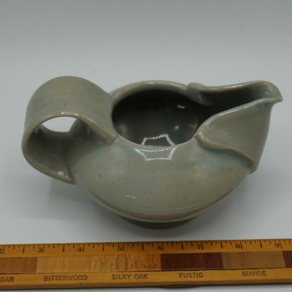 Handmade Ceramic Pottery Creamer Pitcher Jug Blue Gray - Picture 4 of 7